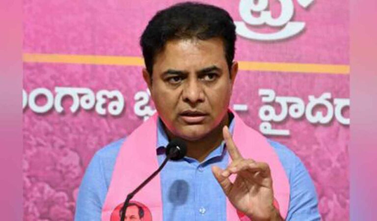 KTR slams Congress Govt