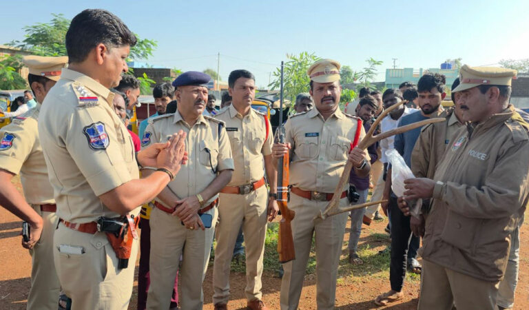 Zaheerabad police recover sambar deer horns, air gun during community contact drive