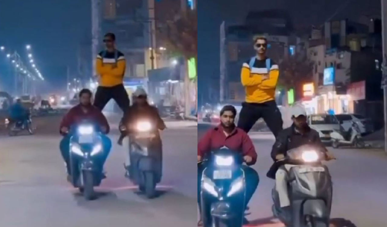 Youth’s ‘Phool Aur Kaante’ inspired bike stunt disrupts traffic in Attapur