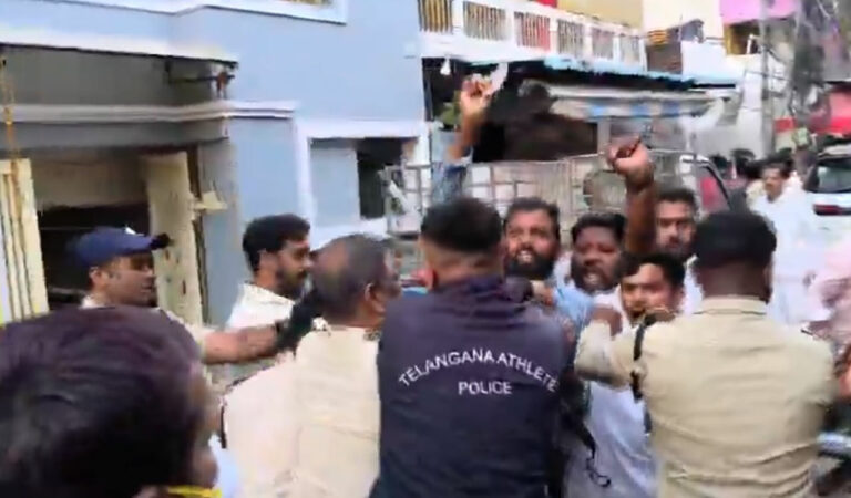 Mild tension in Yousufguda as BRS protests alleged bogus voting by Congress