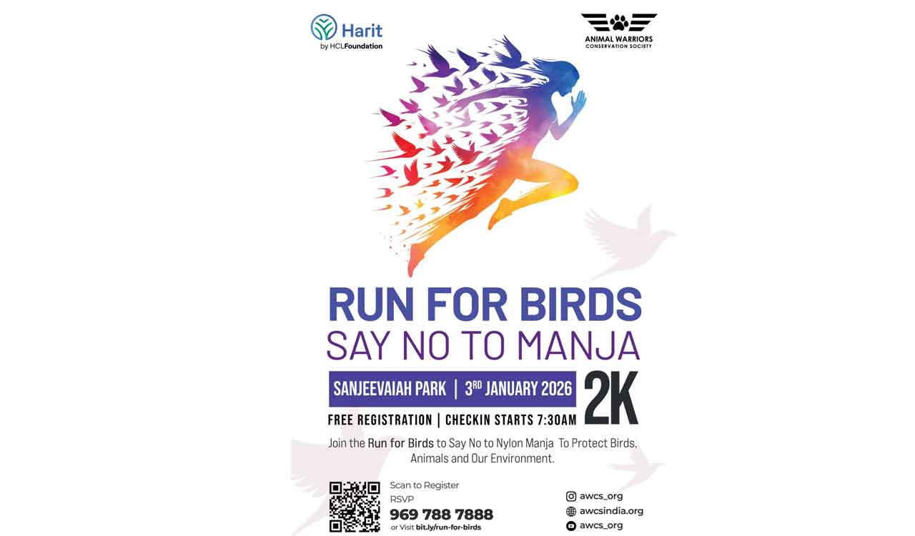 Telangana: AWCS to organise 2K Run against Chinese manja at Sanjeevaiah Park