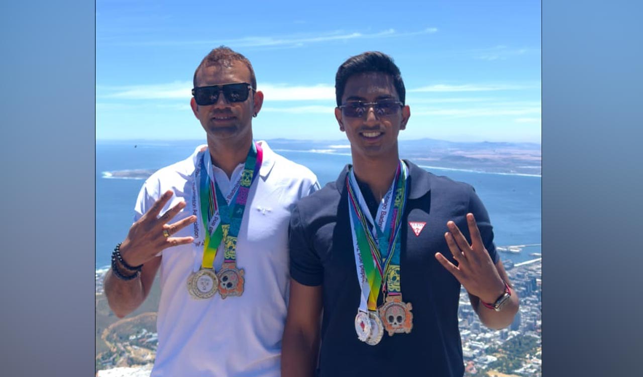 Hyderabad shuttlers Arjun and Achutaditya shine with 4 international badminton medals