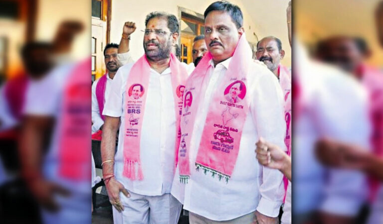 Two key Congress leaders join BRS in Kothagudem, MP Vaddiraju welcomes the leaders