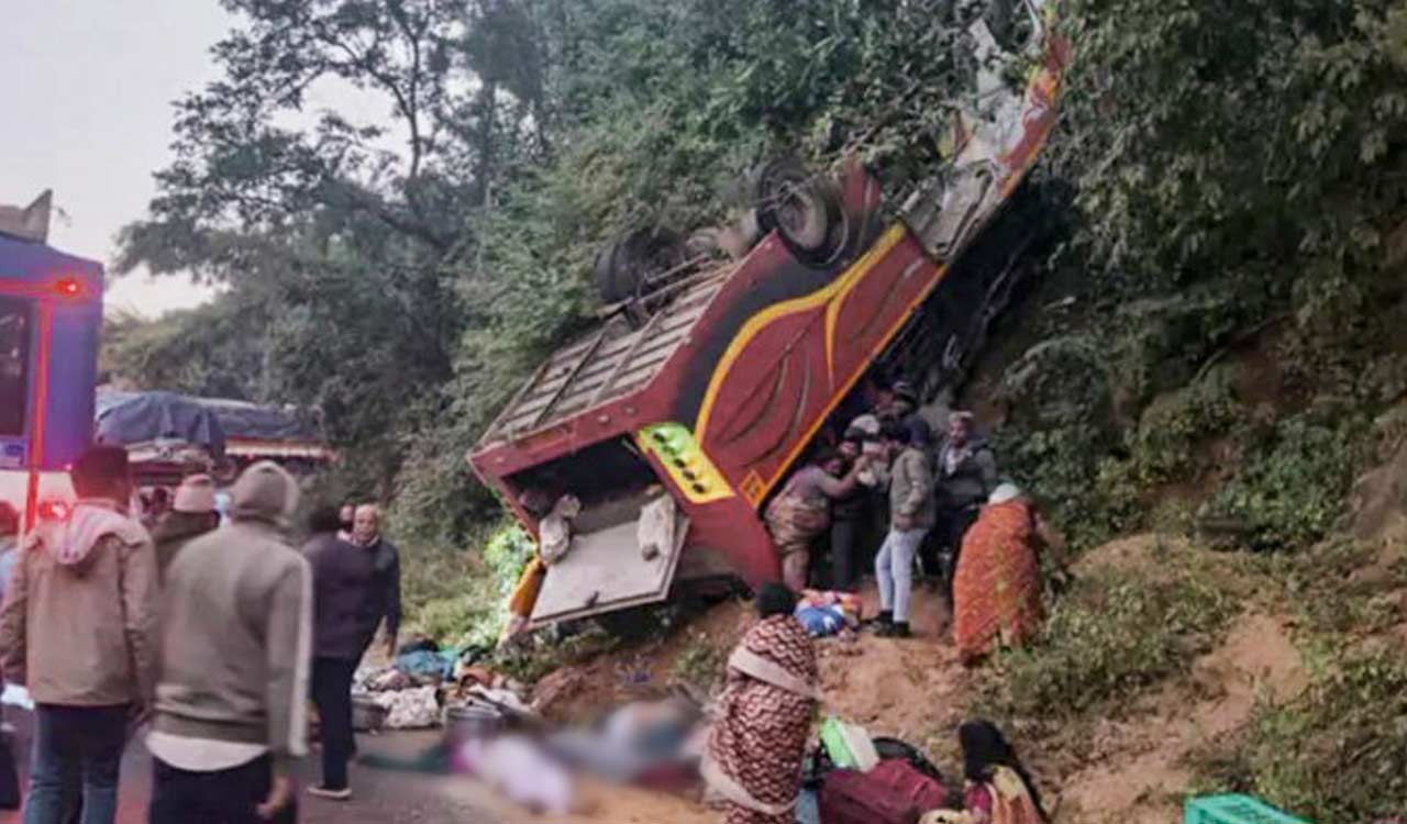 Nine killed, 23 injured as bus falls off ghat road in Andhra Pradesh 