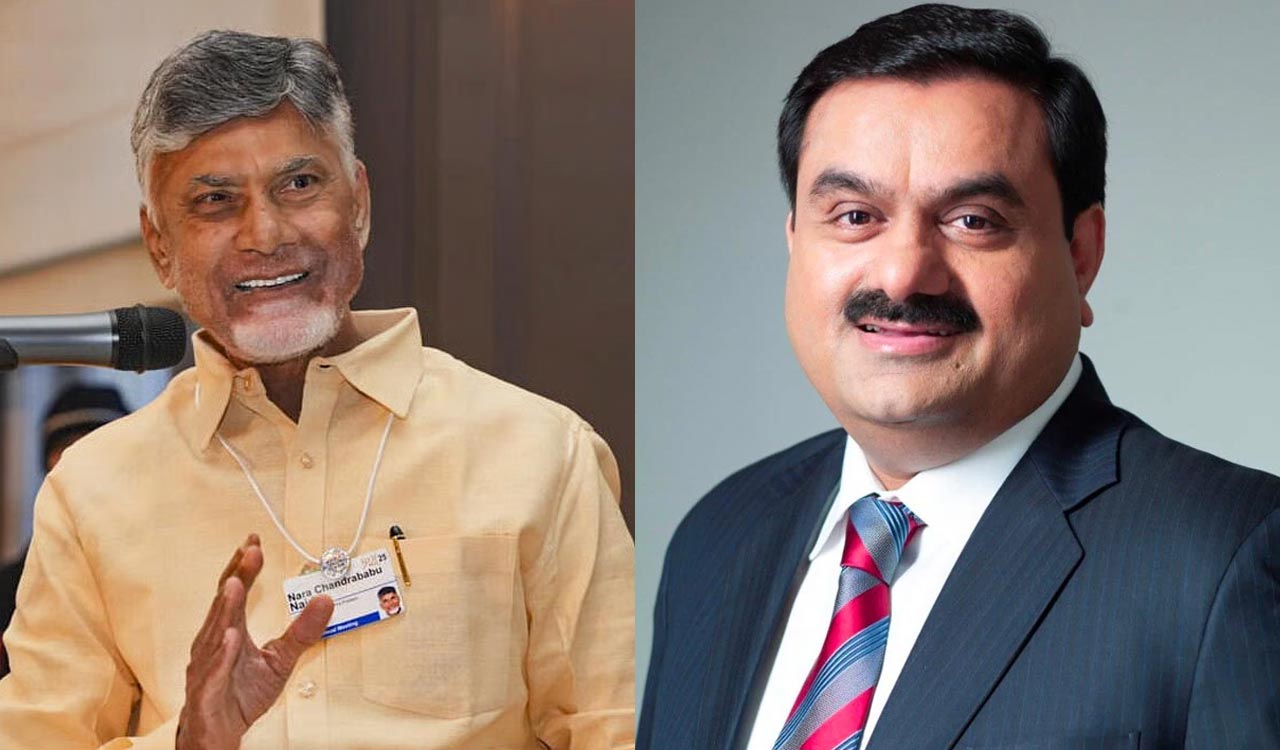 Naidu reviews infra projects, new investments with Adani Group