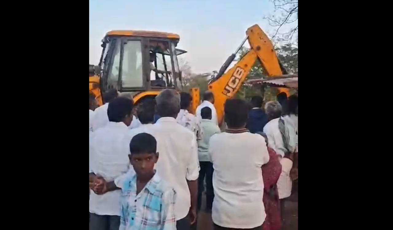 Watch: Congress-backed sarpanch resorts to bulldozer action, demolishes Dalit’s house in Sangareddy’s Kohir