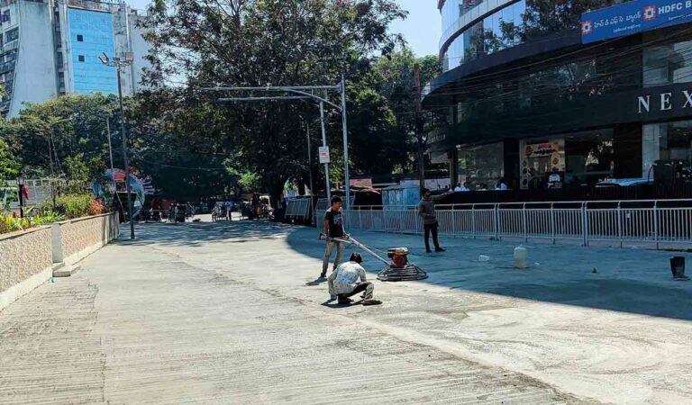 GHMC completes free left works near BRK Bhavan Tri Island to ease traffic congestion