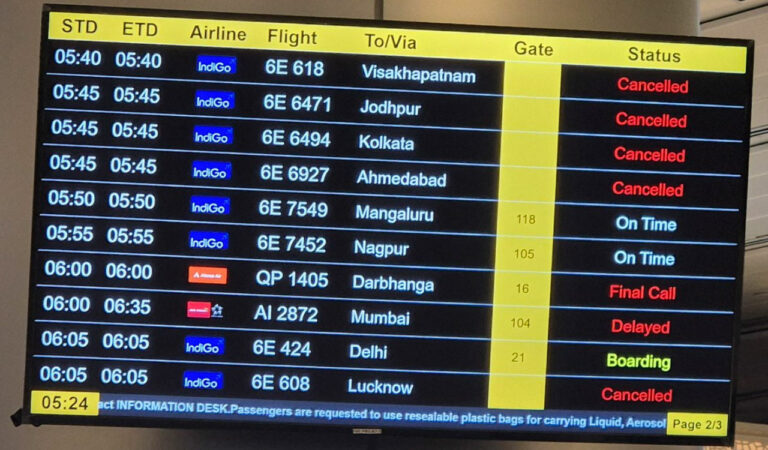 IndiGo faces aviation regulator’s ire as flight disruptions continue for five days