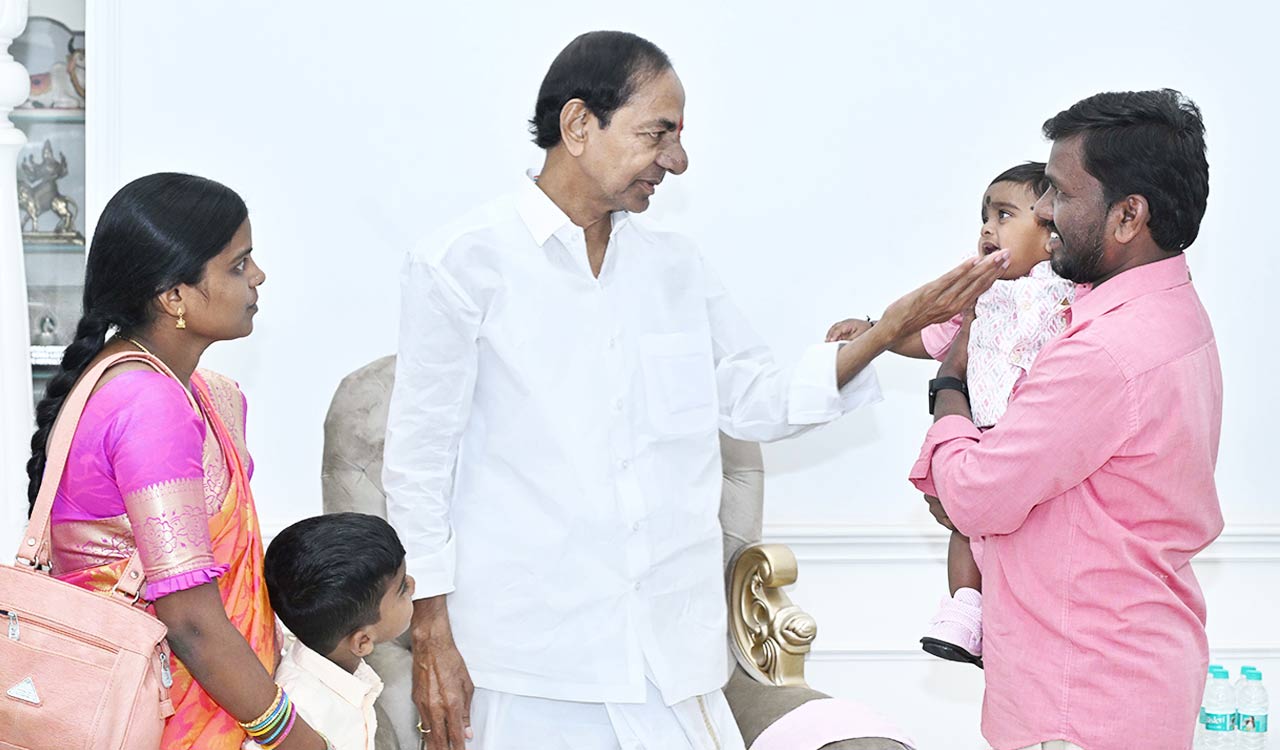 Couple’s wish fulfilled as KCR names their son on Vaikunta Ekadasi