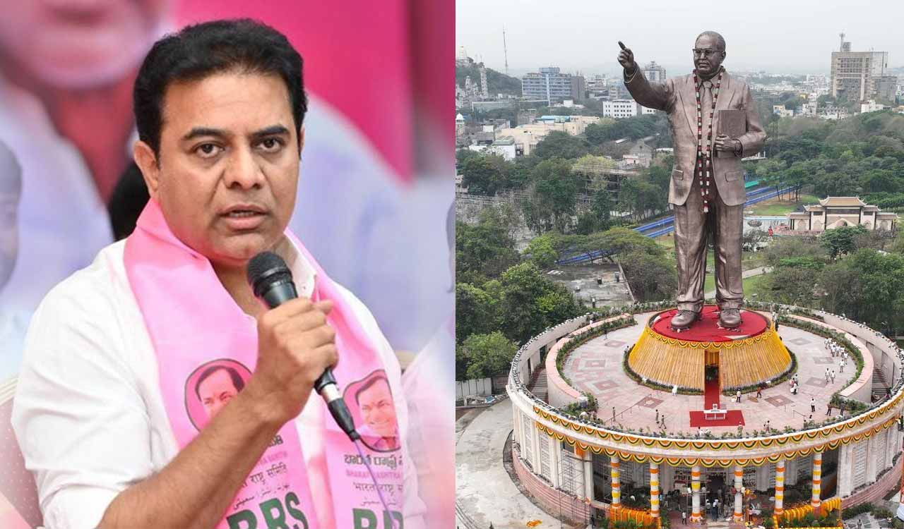 KTR pays tributes to Ambedkar on Mahaparinirvan Diwas