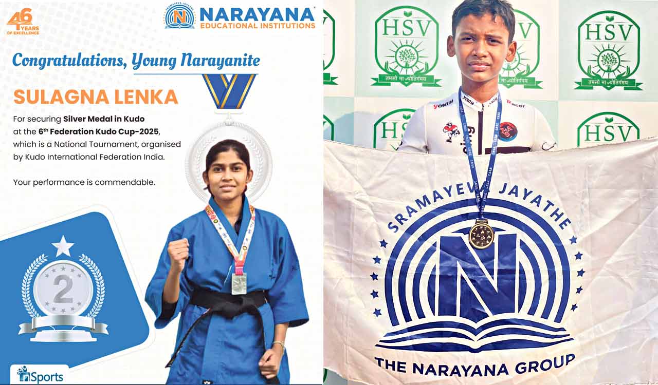 Narayana School students shine at national sports events