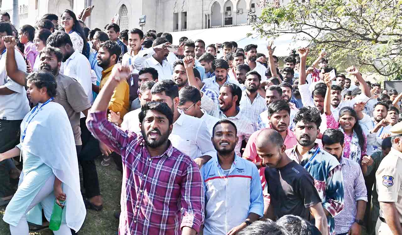 ‘CM Down Down’: Revanth Reddy leaves OU amid student uproar