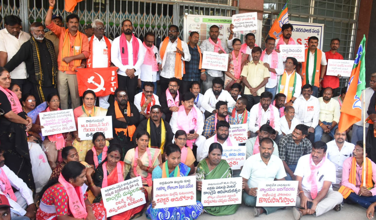 JAC bike rally in Godavarikhani over shop demolition