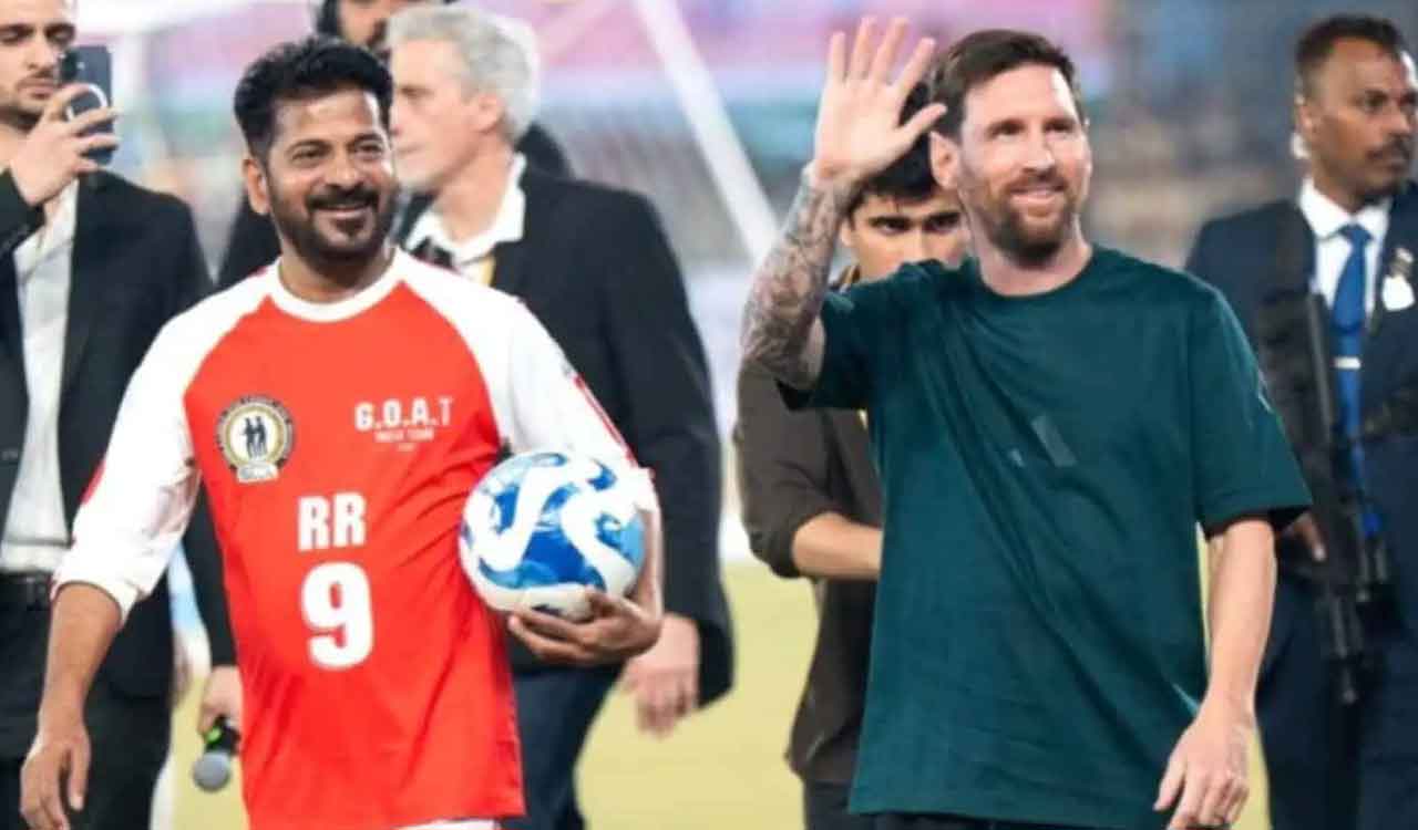 Watch: Revanth Reddy’s clumsy moments with Messi go viral on social media across globe