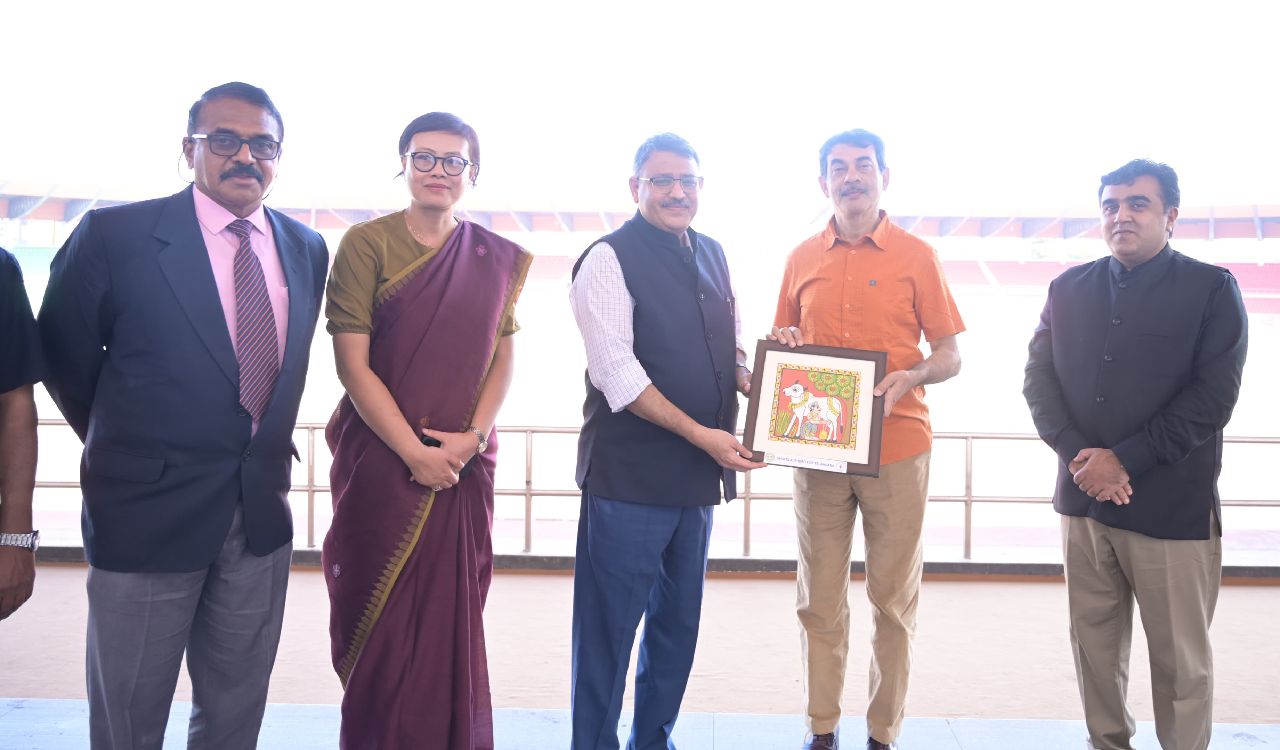 SAI chief lauds sports infrastructure at Gachibowli Stadium
