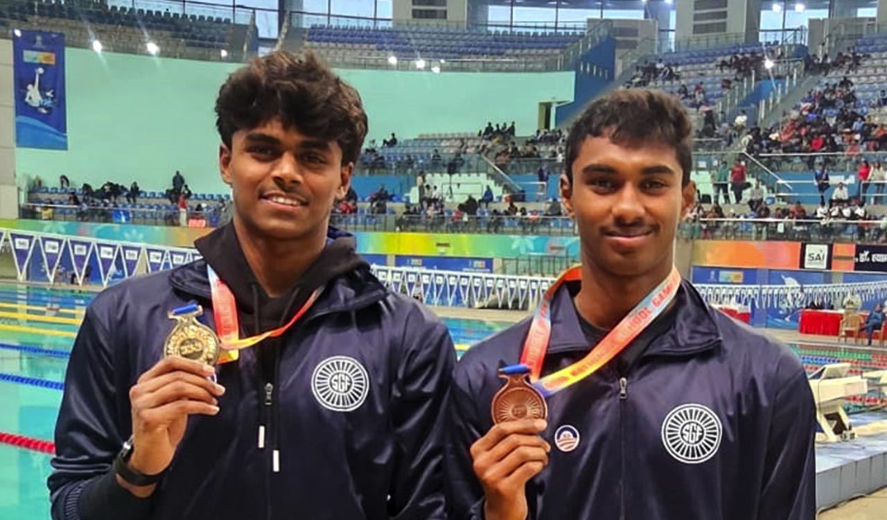 Telangana swimmers Suhas Preetham and Varshith shine at SGFI nationals