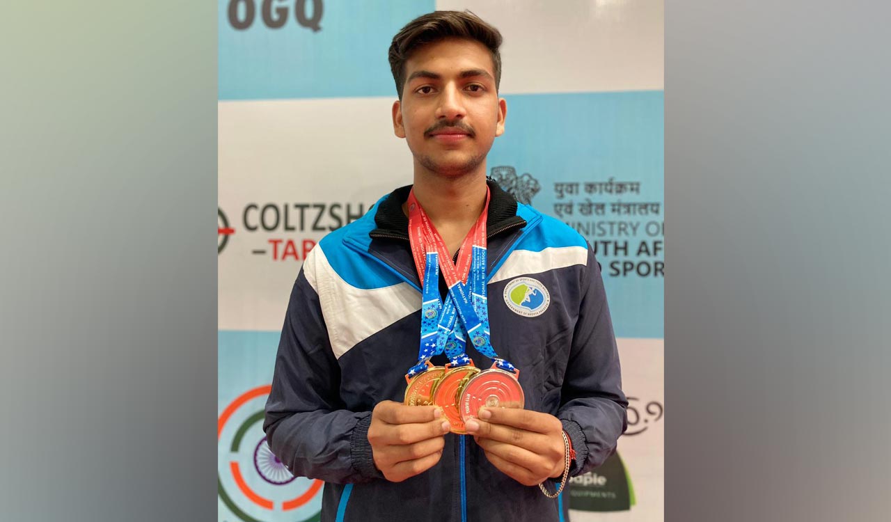 Suraj Sharma wins senior and junior titles at national shooting championship