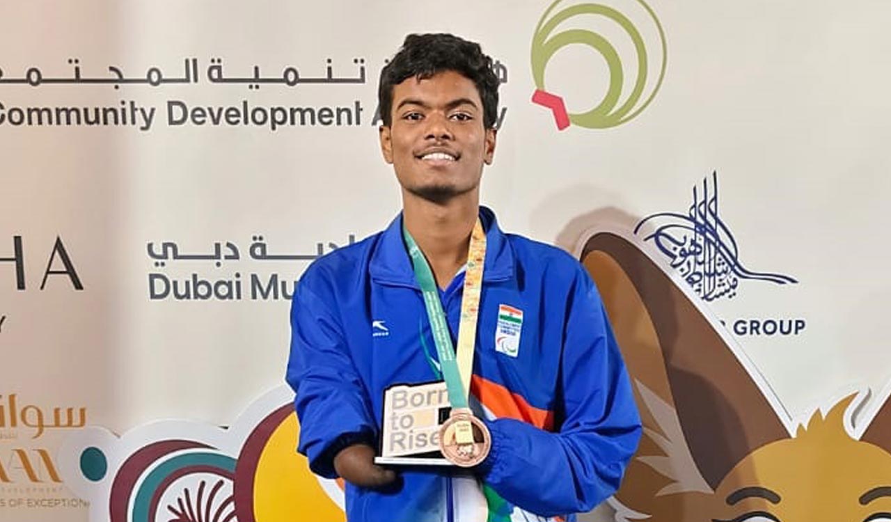 Srinikesh wins three bronze medals at Asian Youth Para Games