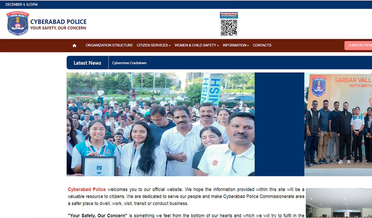 Cyberabad Police website back online after maintenance