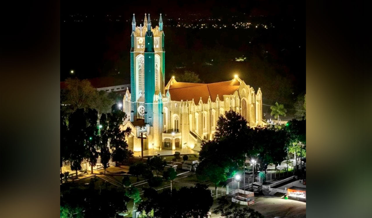 Historic Medak Cathedral Church decked up for Christmas festival
