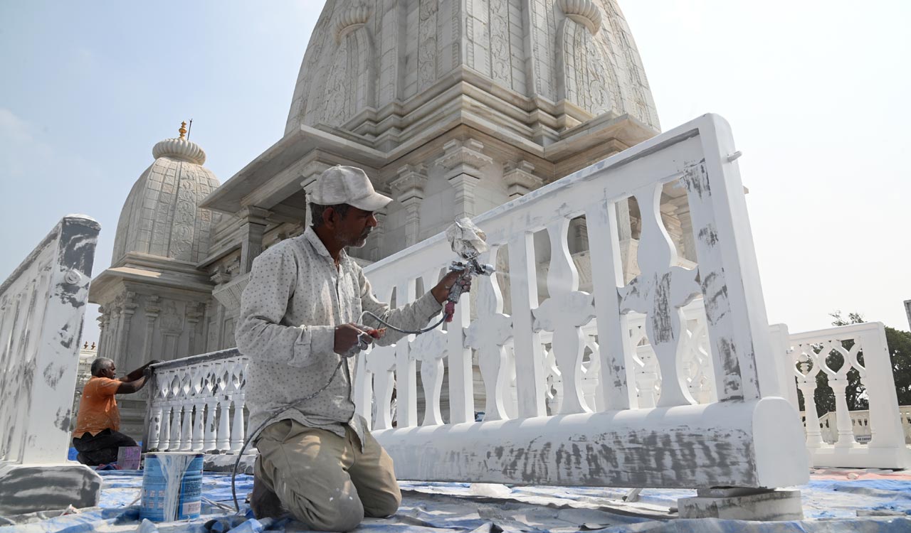 Hyderabad: Birla Mandir marble cleaning works near completion ahead of golden jubilee