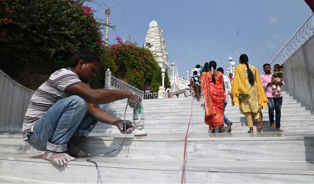 Hyderabad: Birla Mandir marble cleaning works near completion ahead of golden jubilee