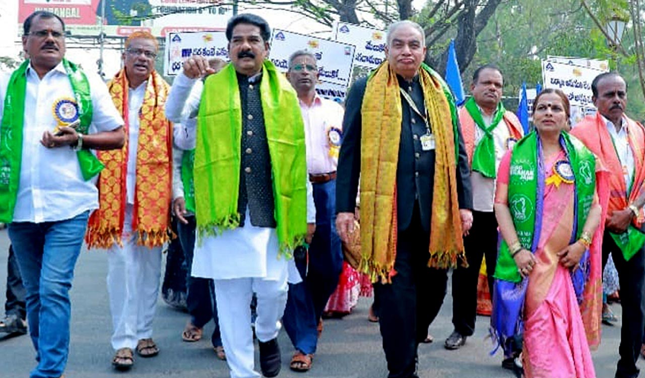 Consumer Bharat Yatra rally held in Hanamkonda