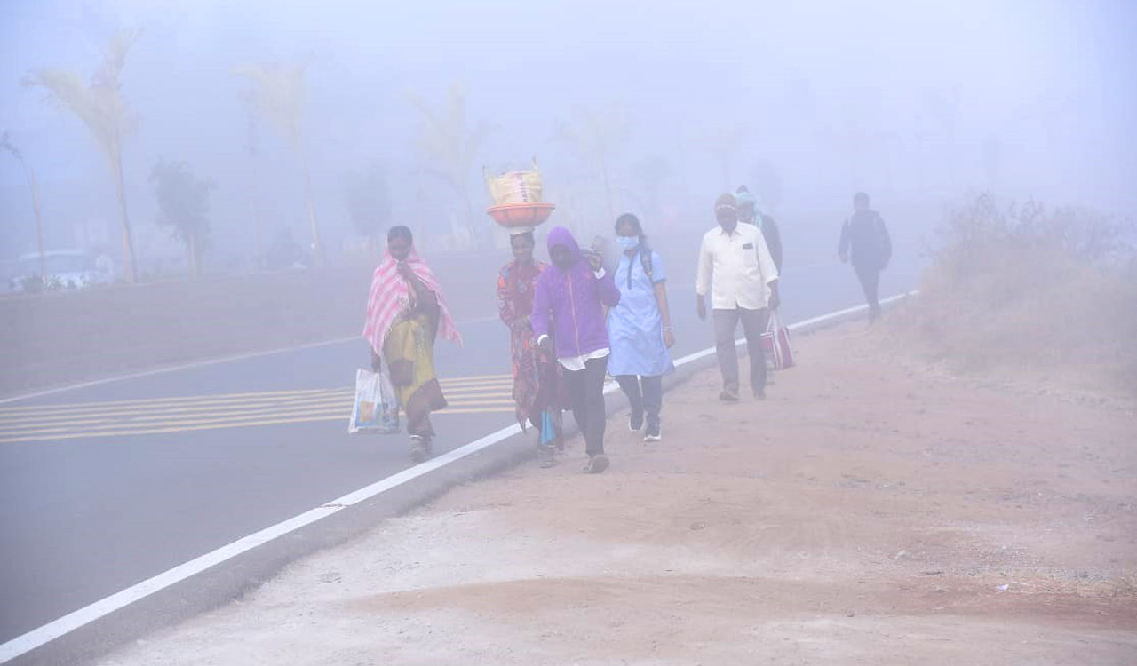 Dense fog blankets Hyderabad, visibility drops sharply