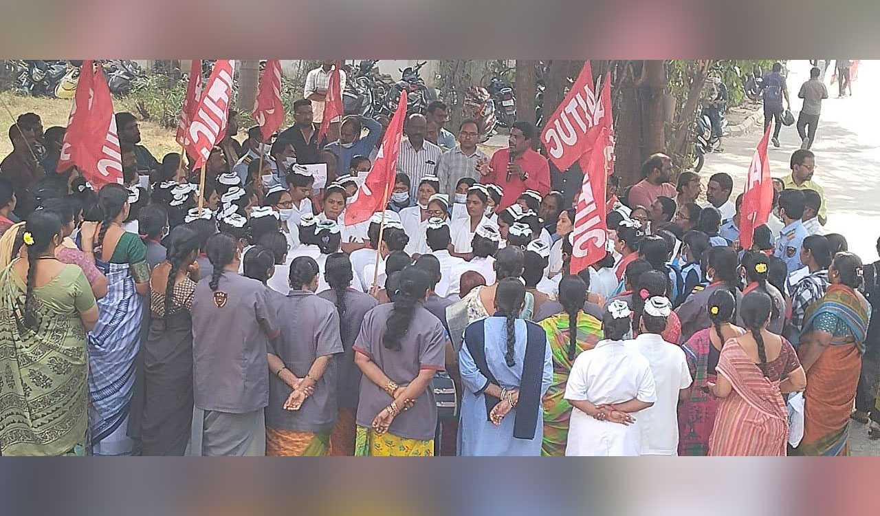 ESIC Nacharam healthcare workers protest over five-month salary delay