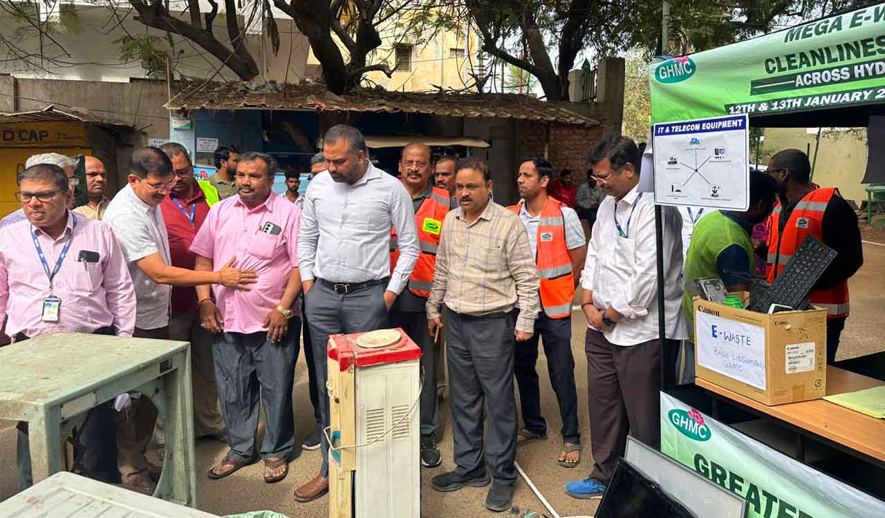 GHMC Commissioner reviews Mega E-Waste Collection Drive, urges public participation