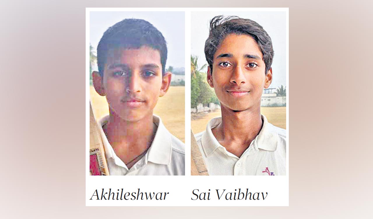 Akhileshwar and Sai Vaibhav centuries power Gowtham Model School into HCA U-14 cricket final