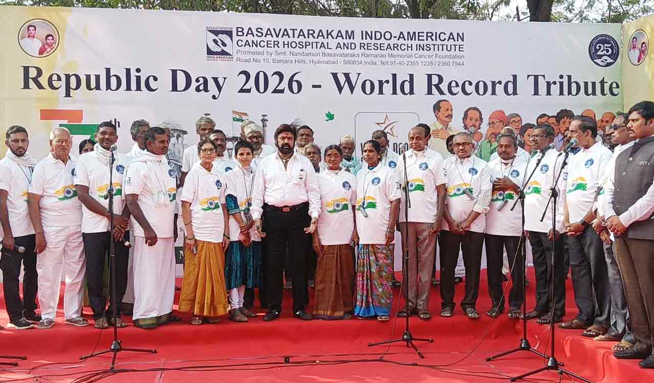 Laryngectomy survivors sing National Anthem at Basavatarakam Hospital, enter world records