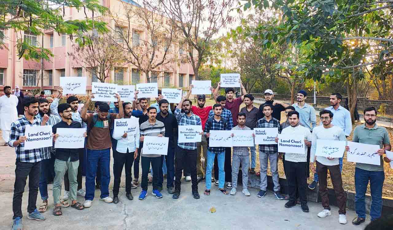 MANUU students protest Telangana government’s land resumption plan