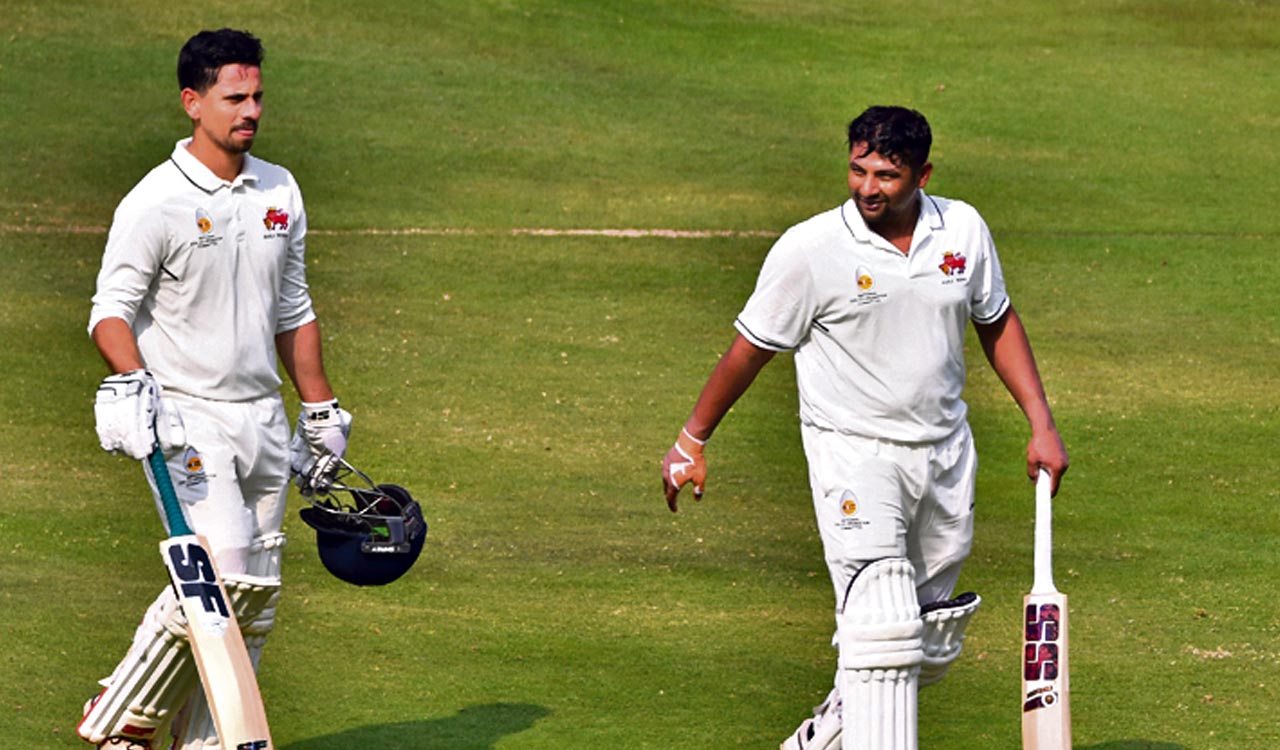 Siddhesh Lad and Sarfaraz Khan put Mumbai in command against Hyderabad