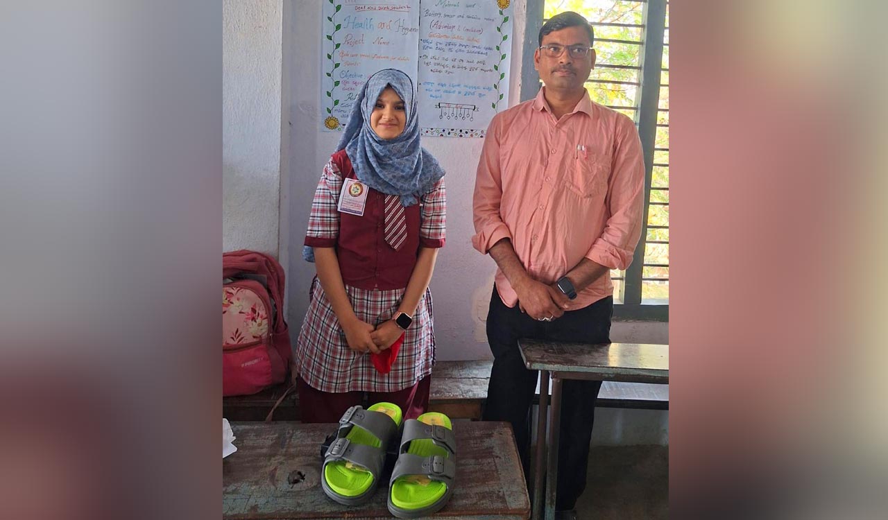 Seventh grade student in Khammam devises smart footwear for diabetic patients