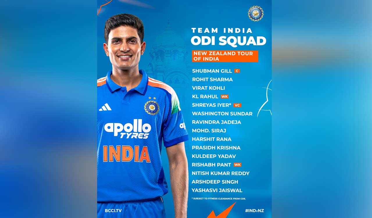 Shubman Gill to lead India in ODI series against New Zealand