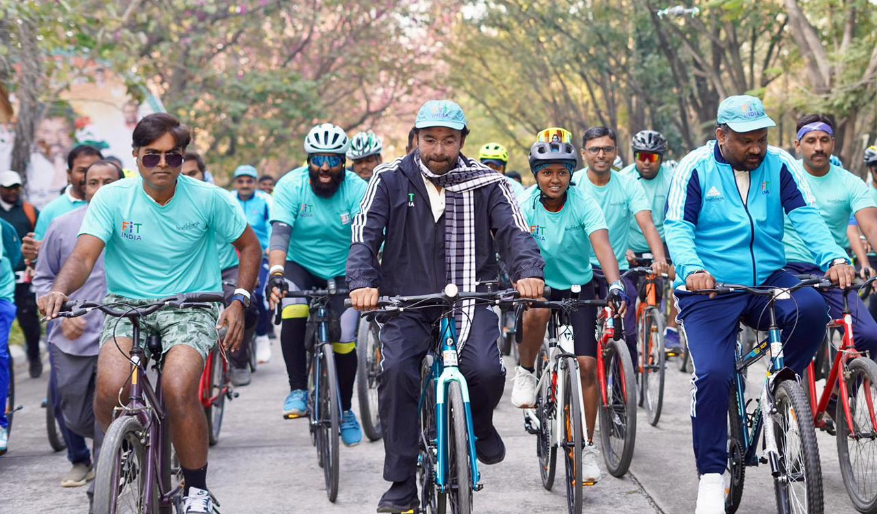 Hyderabad hosts 57th Fit India Sundays on Cycle with 1000+ participants