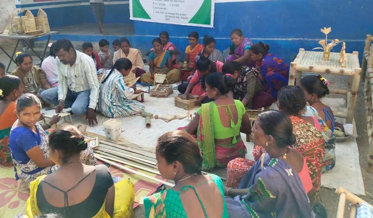 Tribal women from Kawal undergo two-month training in bamboo products, furniture making