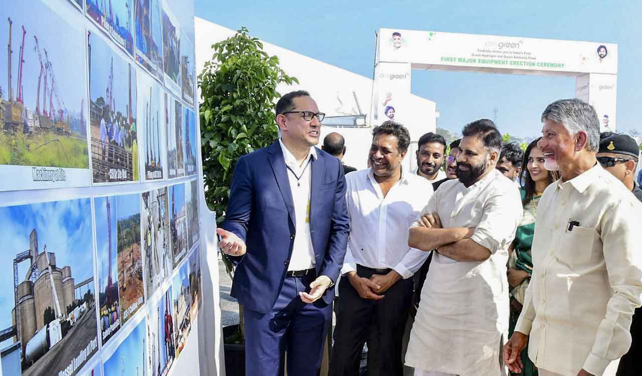Naidu, Pawan Kalyan lay foundation for Rs 13,000-crore green fuel plant in Kakinada