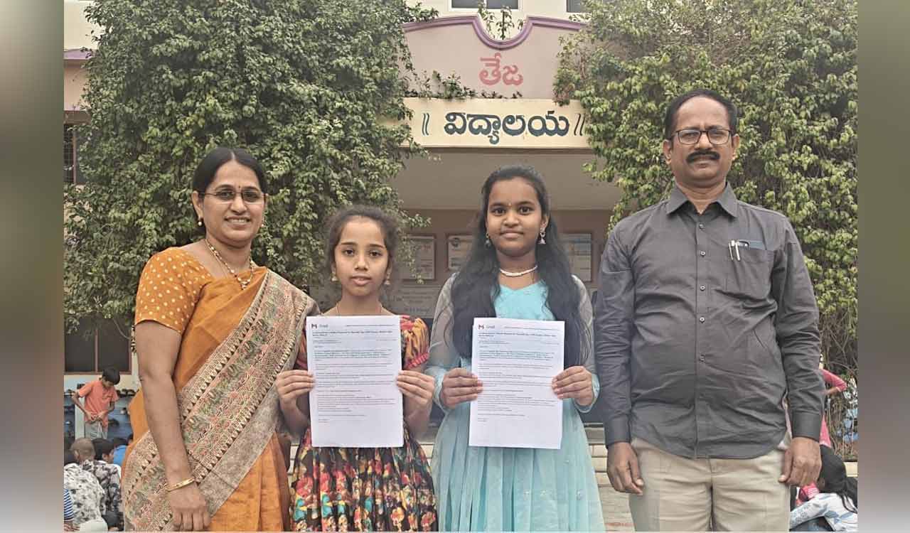 Two Teja Vidyalaya students selected to attend Republic Day celebrations in Delhi