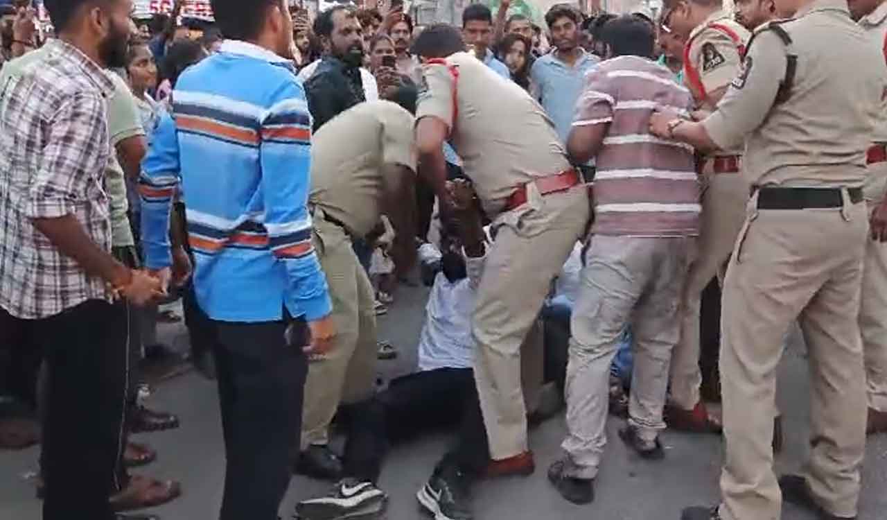 Watch: Unemployed youth hit streets over job calendar delay in Hyderabad