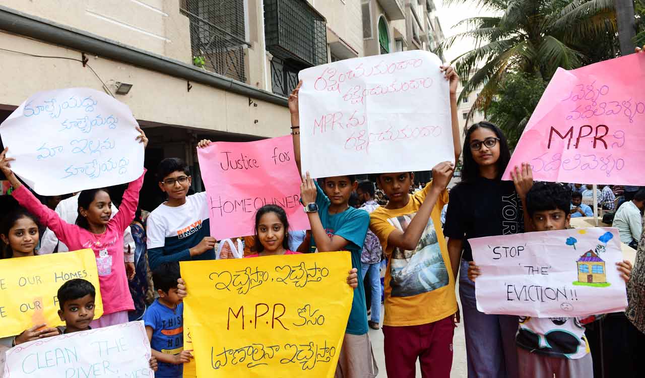 Property owners protest land acquisition notices for Musi River Front Project development