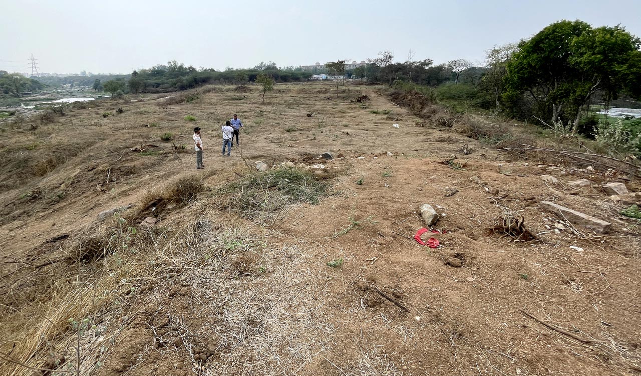 Hyderabad: Ground levelling begins near Bapu Ghat amid Gandhi Sarovar protests