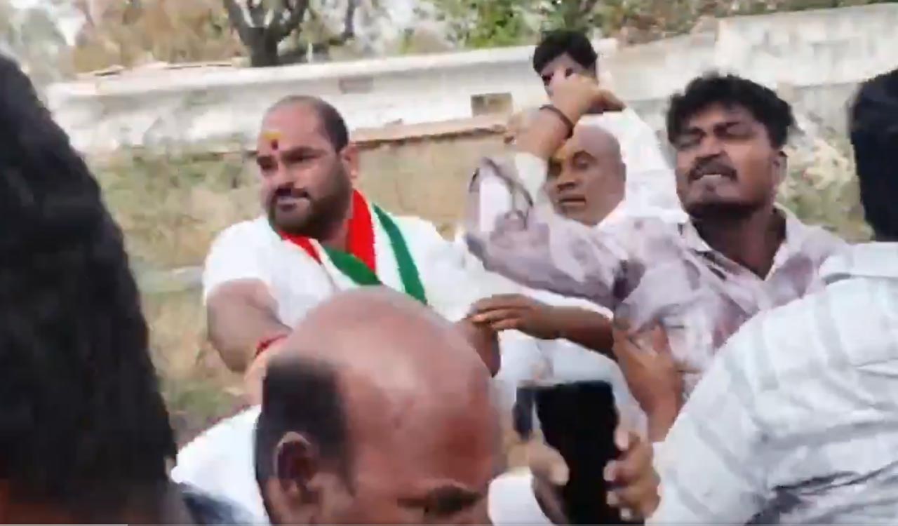 Tension in Aliabad as Congress workers attack BRS leaders