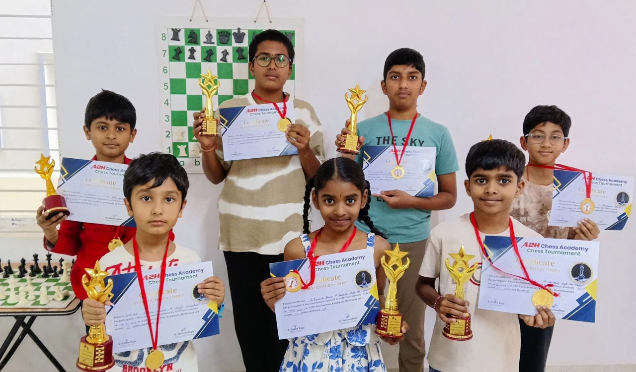 Srujan and Lakshmi win under-16 titles at A2H chess tournament