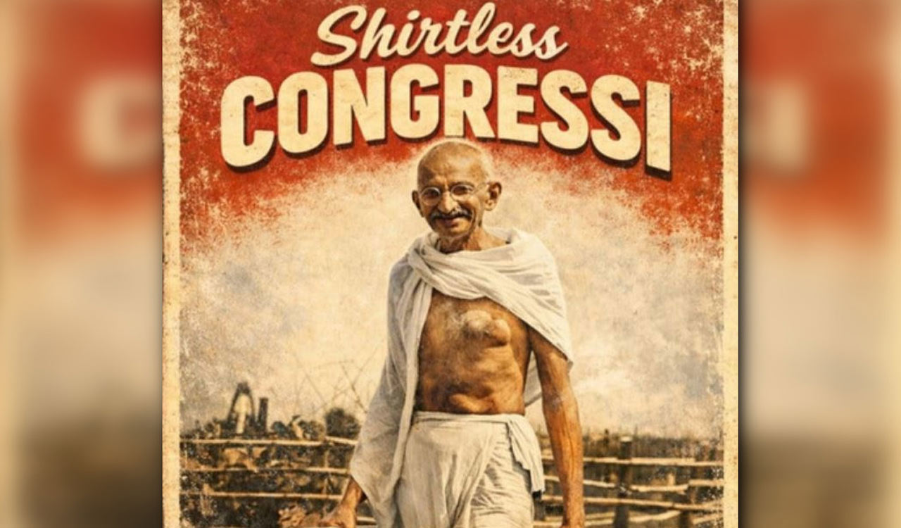 Youth Congress defends shirtless protest at AI Summit with Gandhi imagery