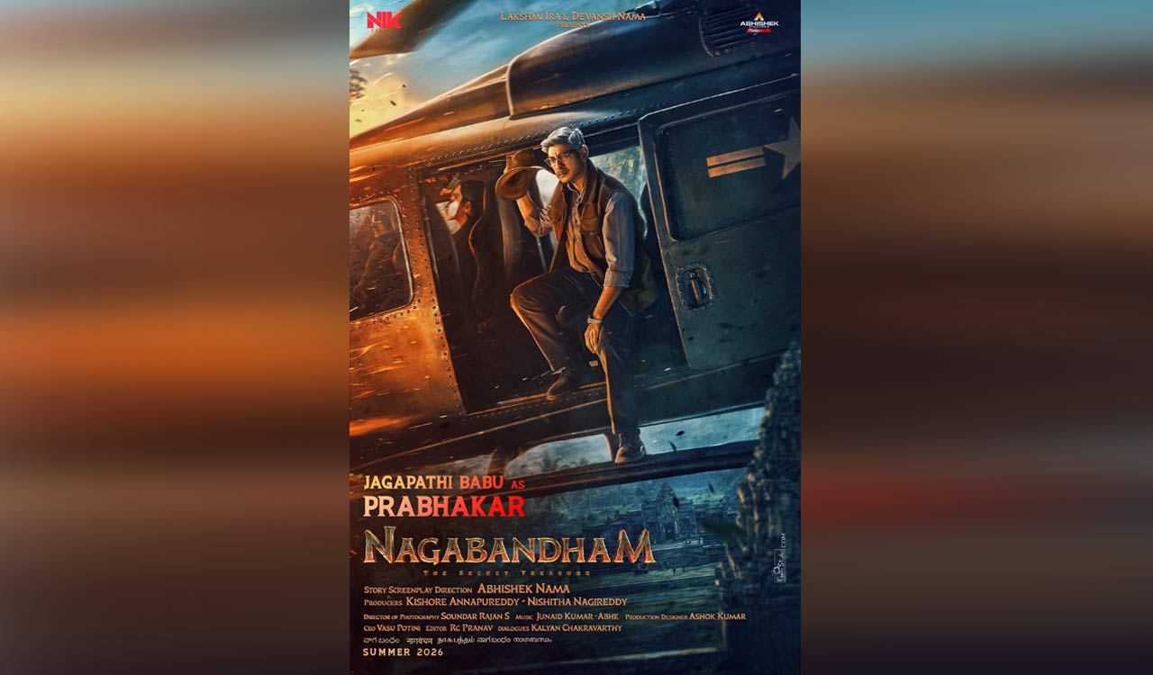 Jagapathi Babu unveiled as Prabhakar in Abhishek Nama’s ‘Nagabandham’