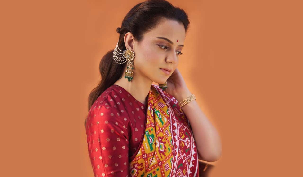 Kangana Ranaut stuns in a traditional vibrant Patola saree