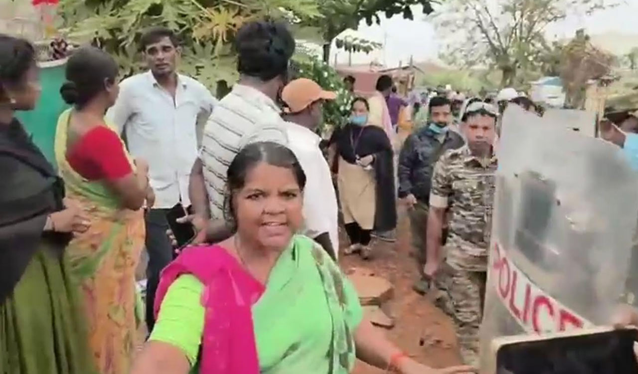 Tension in Khammam as officials evict around 600 families living on Bhoodan lands