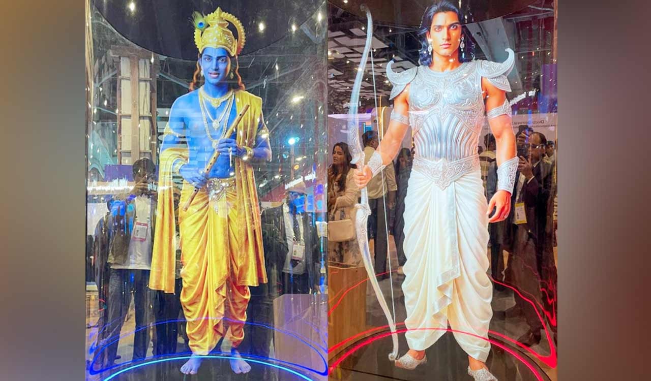 AI and hologram technology bring Lord Krishna and Arjuna to life at Delhi summit